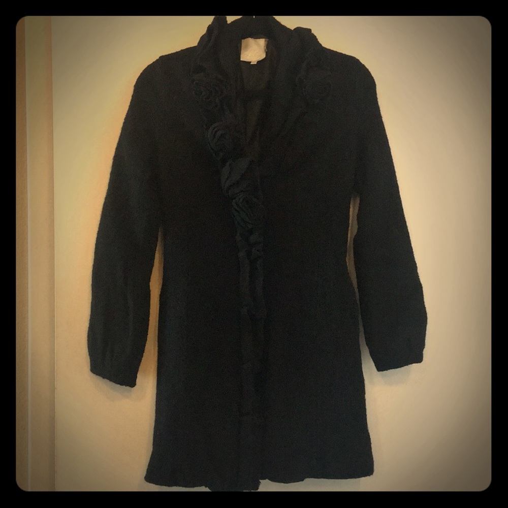 Wool Rosette Pea Coat!